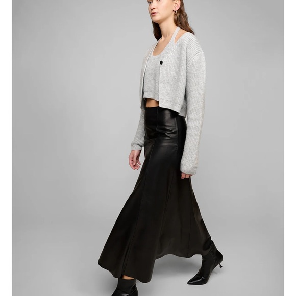 Pixie Market Black Faux Leather Maxi Skirt - Picture 6 of 8